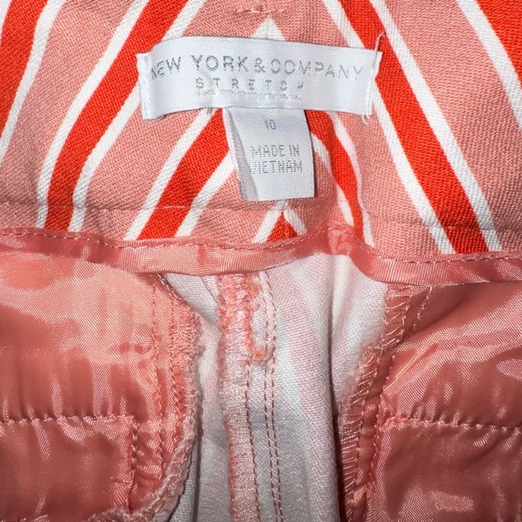 New York & Company Orange Striped Capri Pants Size 10 - Picture 5 of 10